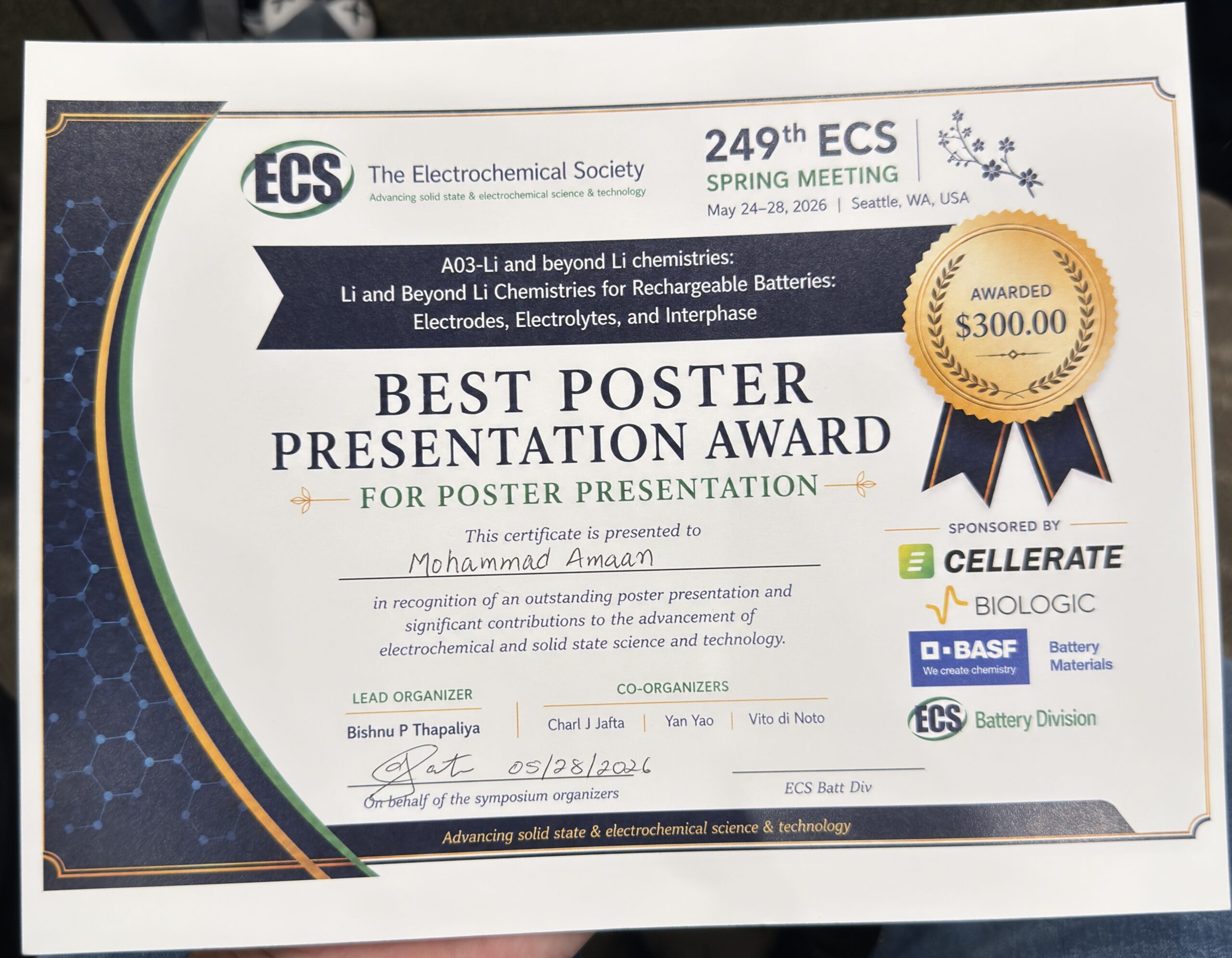 Best poster award
